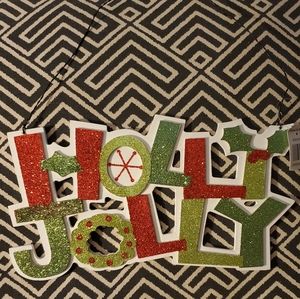 Holly Jolly Decorative Sign NWT
